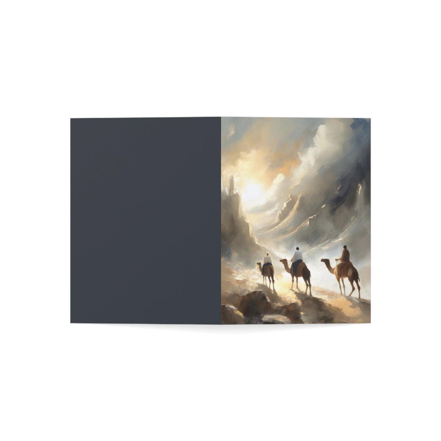 A beautiful depiction of the wise men who followed the star in soft neutral hues full of glory and light. Part of the "Night of Light" series by H. Walker PhotoArt. Follow for more Christian artwork @thelightgallery_ or shop www.shopthelightgallery.com All cards come with envelopes.