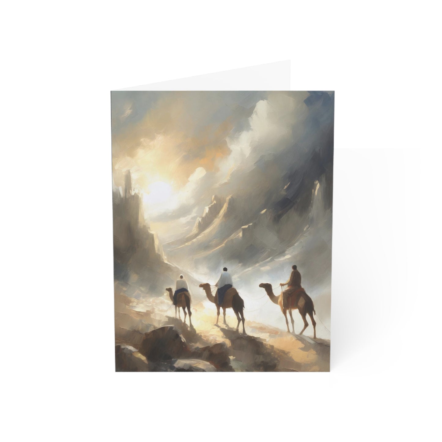 A beautiful depiction of the wise men who followed the star in soft neutral hues full of glory and light. Part of the "Night of Light" series by H. Walker PhotoArt. Follow for more Christian artwork @thelightgallery_ or shop www.shopthelightgallery.com All cards come with envelopes.