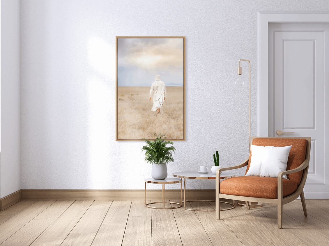 Infusing light into any space, this portrait of Christ embodies a brightness of hope and kindness. Calming hues of neutral colors compliment all types of home decor. Modern minimalist portrait of Jesus Christ for your Christian home or as the perfect gift for someone you love. H. Walker @thelightgallery_