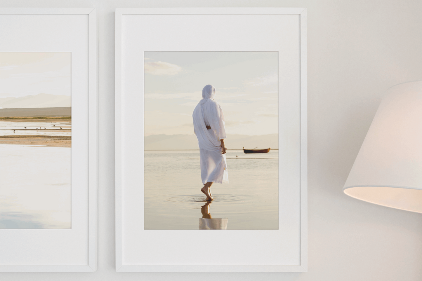 Infusing light into any space, this portrait of Christ embodies a brightness of hope and kindness. Calming hues of neutral colors compliment all types of home decor. Modern minimalist portrait of Jesus Christ for your Christian home or as the perfect gift for someone you love. H. Walker @thelightgallery_