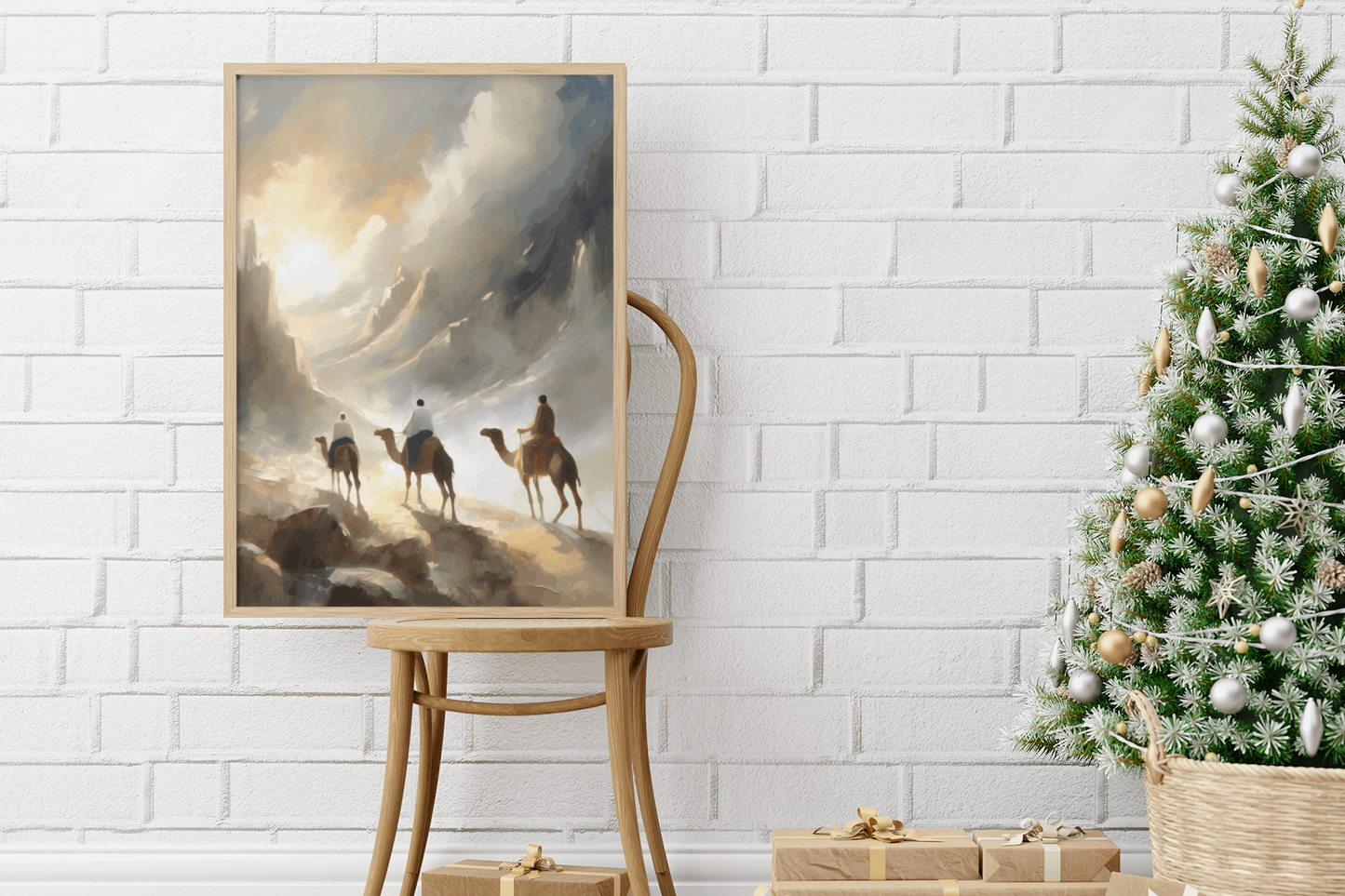 Christmas digital art print of the watchful wise-men of old making their way to witness the Christ child's birth. Beautiful hung in any room on its own or paired with the entire "Night of Light" collection! Digital art by H. Walker hwphotoart for @thelightgallery_